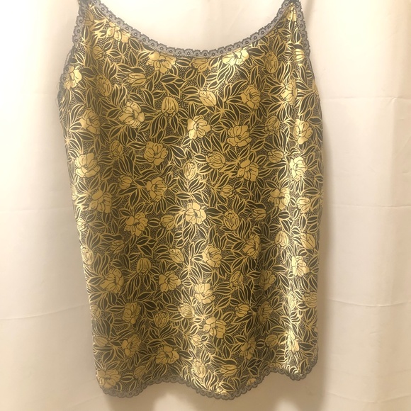 Olga retro gold and black lace rose tank small medium - Picture 1 of 3